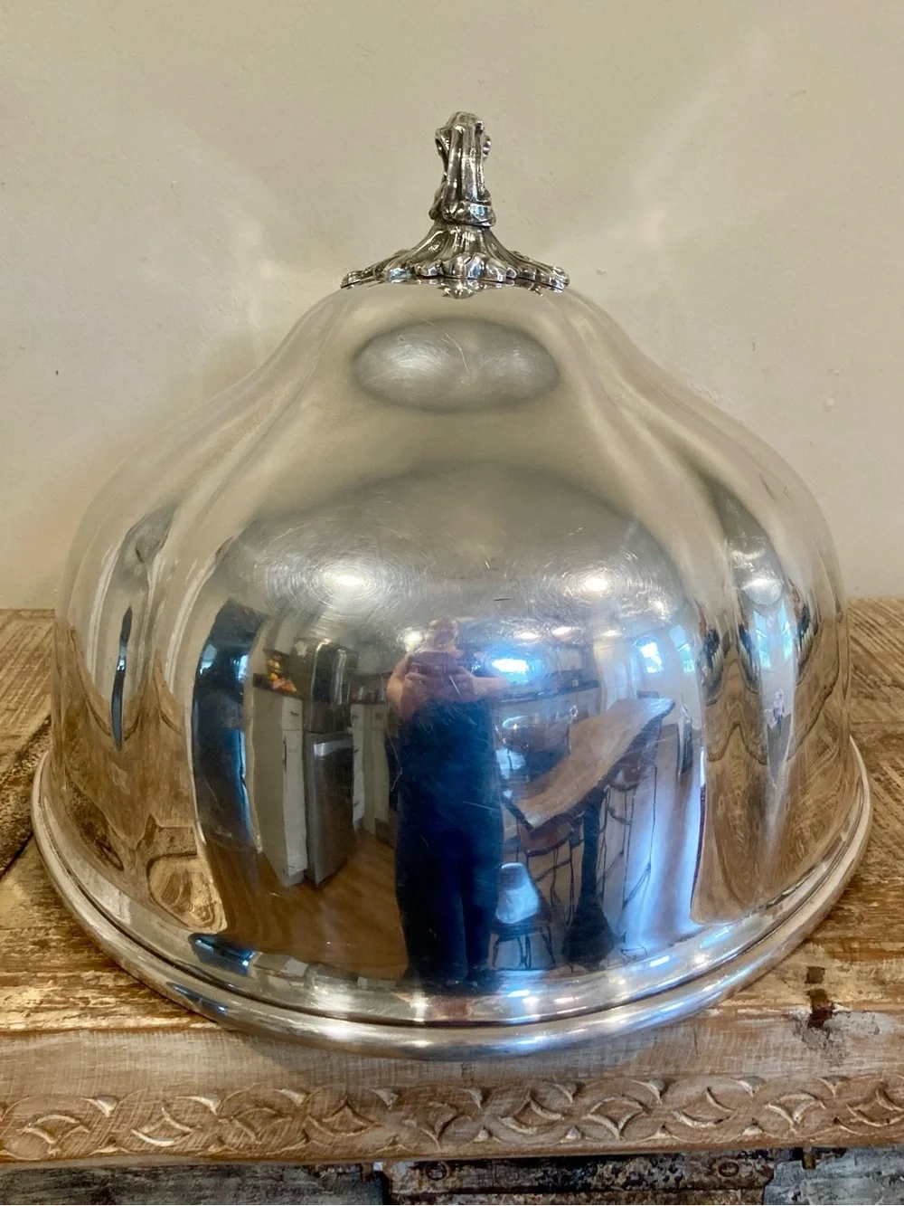 Mid-1800s Meat Cloche Victorian Silverplate Meat Dome Lid Roberts Cadman & Co